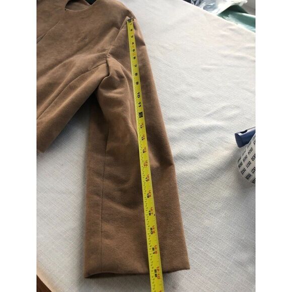 Vintage Homemade Skirt Suit Womens Sz M 2Pc Set Jacket & Skirt Camel Faux Suede* - Picture 14 of 15